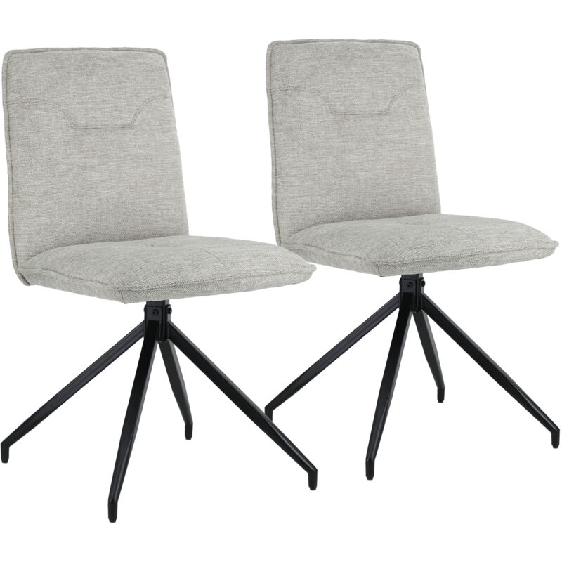 Happy Garden - Lot de 2 chaises en tissu beige aren