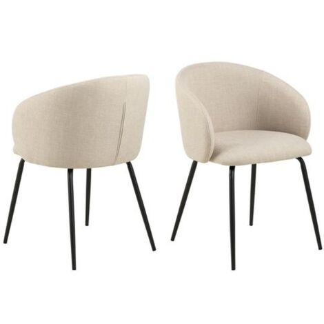 Lot de 2 chaises en tissu avec accoudoirs SÖREN