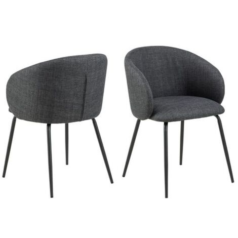 Lot de 2 chaises en tissu avec accoudoirs SÖREN
