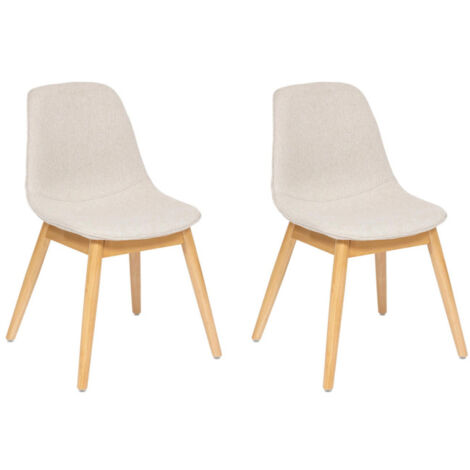 Lot de 2 Chaises en Tissu "Ayati" 86cm Beige