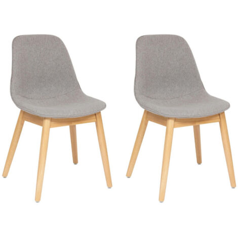 Lot de 2 Chaises en Tissu "Ayati" 86cm Gris