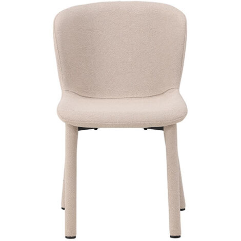 Lot de 2 chaises en tissu bouclette - Beige - Astoria