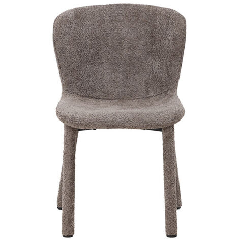 Lot de 2 chaises en tissu bouclette - Marron - Astoria
