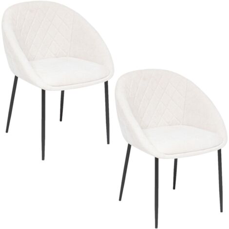 Lot de 2 chaises en tissu chenille SELISO