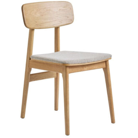 Lot de 2 chaises en tissu et bois - Beige - Orr
