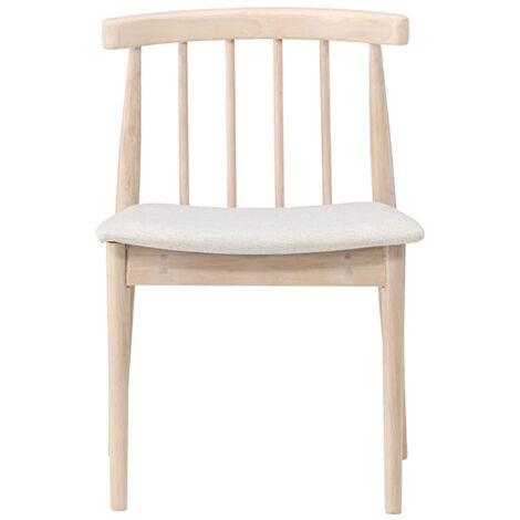 Lot de 2 chaises en tissu et bois massif - Bois clair - Flora