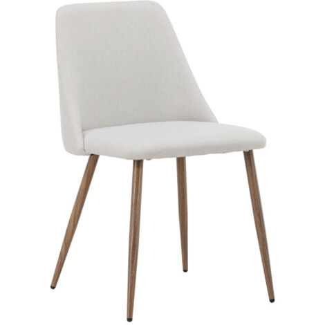 Lot de 2 chaises en tissu et métal - Beige - Night