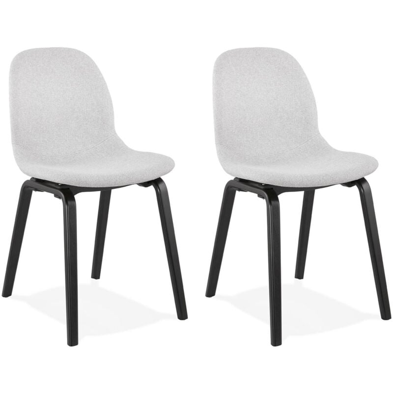 M&s - Lot de 2 chaises en tissu gris clair et pieds noirs - moana