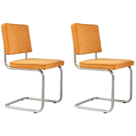 Lot de 2 chaises en tissu jaune - RIDGE