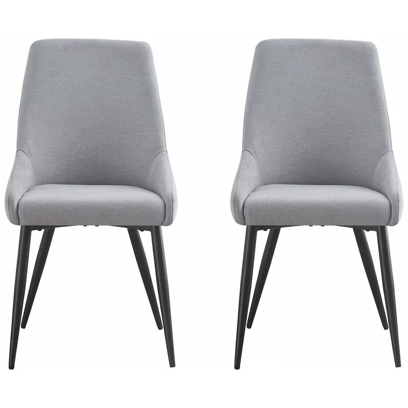Habitat Et Jardin - Lot de 2 Chaises en tissu 'Lyne' - Gris