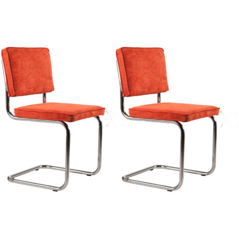 Lot de 2 chaises en tissu orange - RIDGE