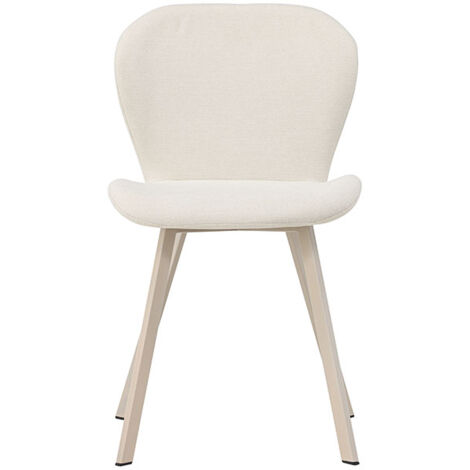 Lot de 2 chaises en tissu pieds beiges - Beige - Lilja