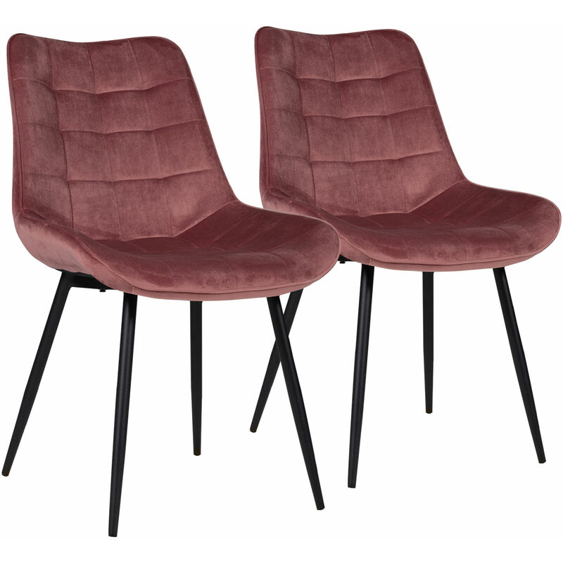 Lot de 2 chaises en velours louise roses - Happy Garden