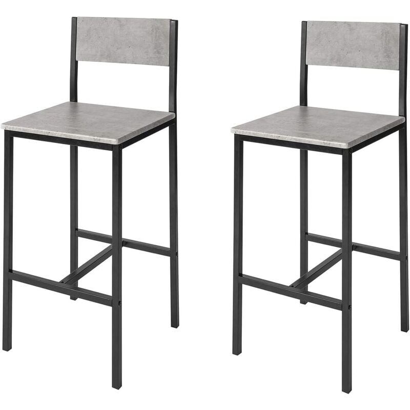Lot de 2 Chaises Hautes Tabourets de Bar Cuisine Chaises de Bar avec Repose-Pieds Sobuy FST53-HGx2