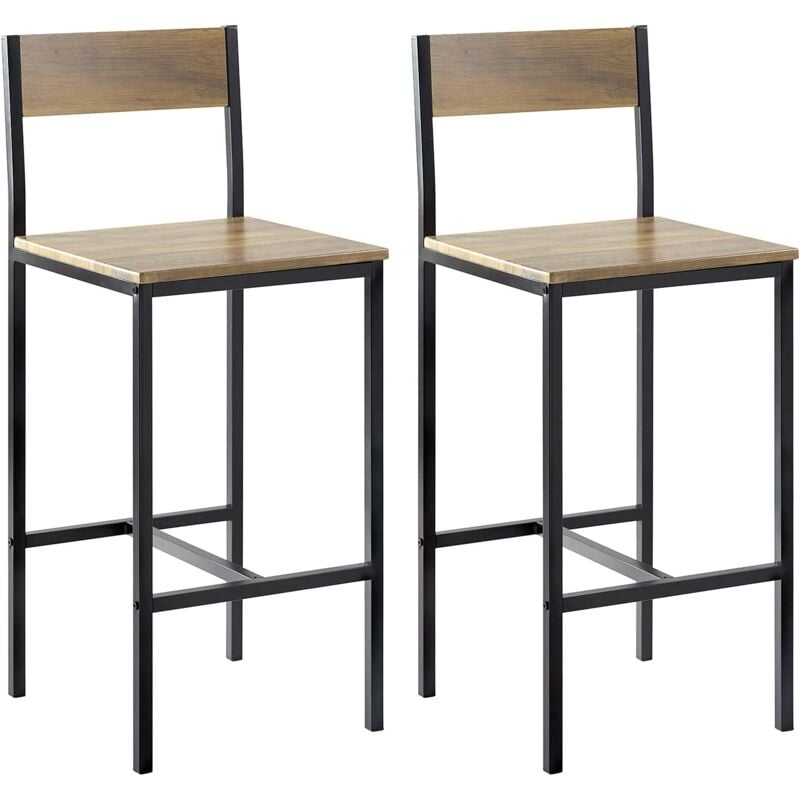 FST53-XLx2 Lot de 2 Chaises Tabourets de Bar Cuisine Chaises de Bar, avec Repose-Pieds - Sobuy