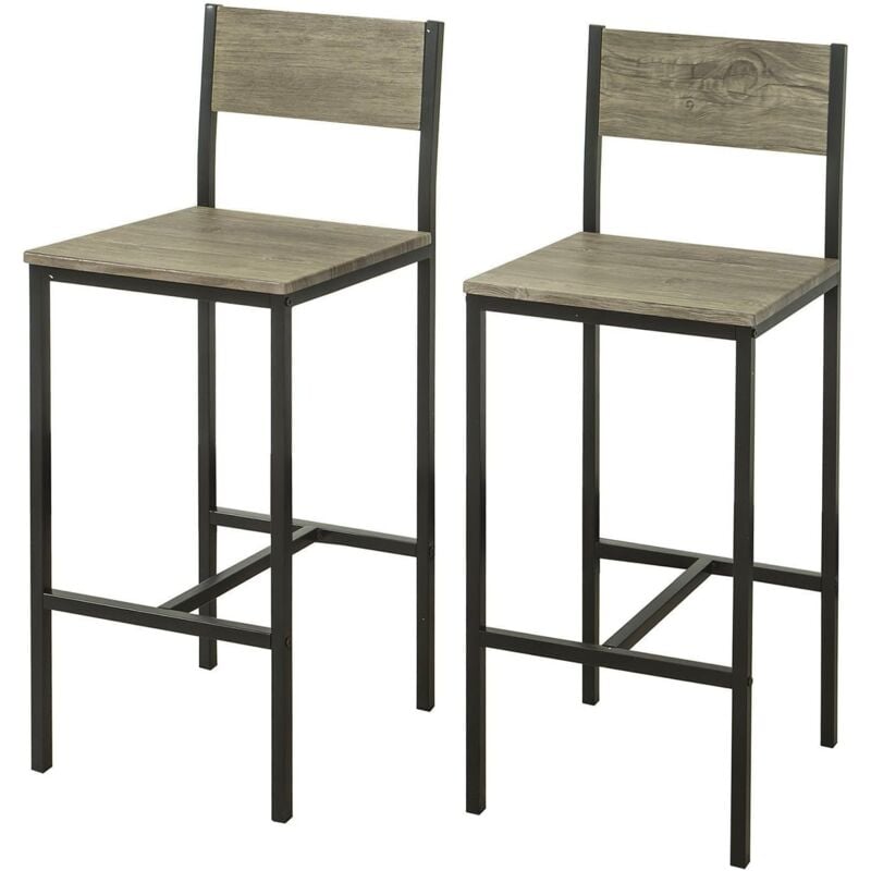 Sobuy - Lot de 2 Chaises Tabourets de Bar Cuisine FST53x2 - Avec Repose-Pieds