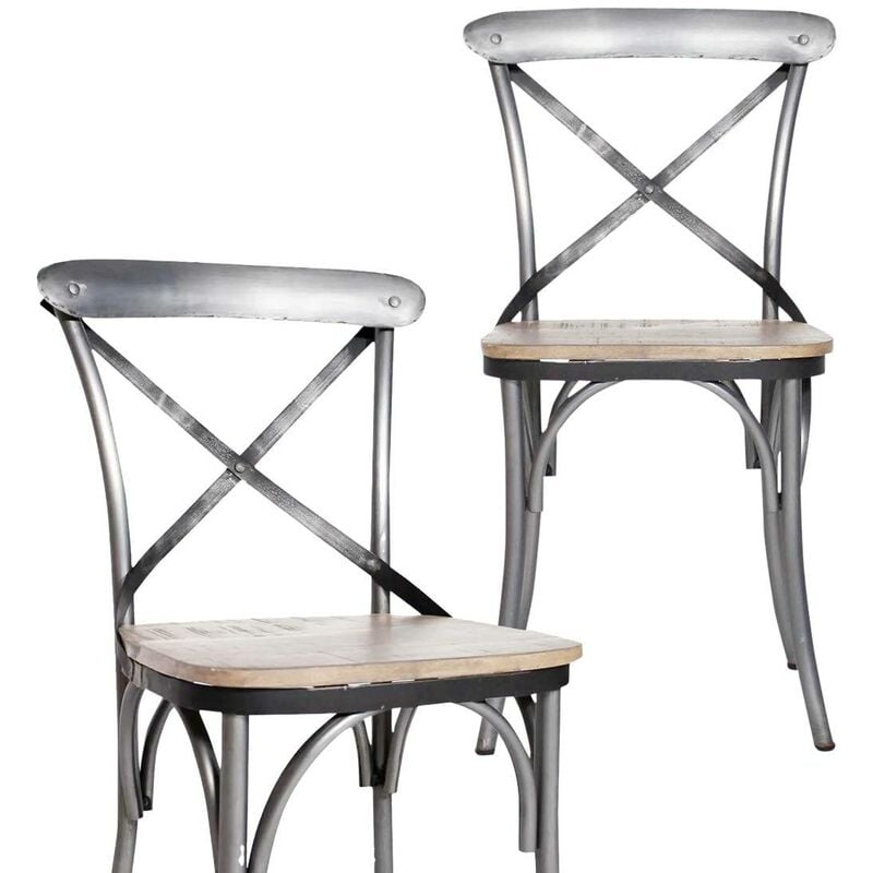 made in meubles - chaise en bois de manguier wood (lot de 2) - marron
