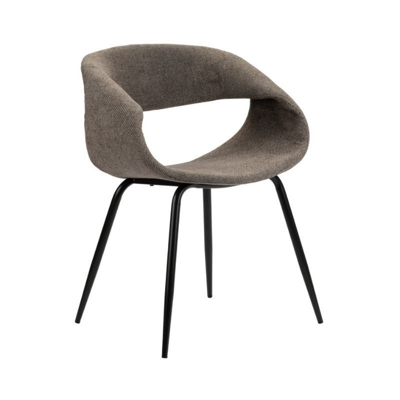 Bobochic - Chaise et fauteuil de table Lot de 2 chaises isabelle tissu texturé Marron - Marron