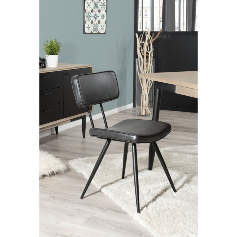Macabane - augustin - Lot de 2 chaises james noires