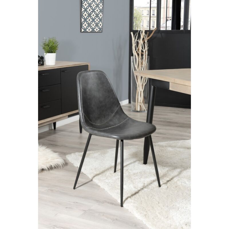 Macabane - augustin - Lot de 2 chaises john noires