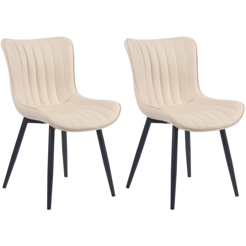 CLP - Lot de 2 chaises Largo Crème Similicuir