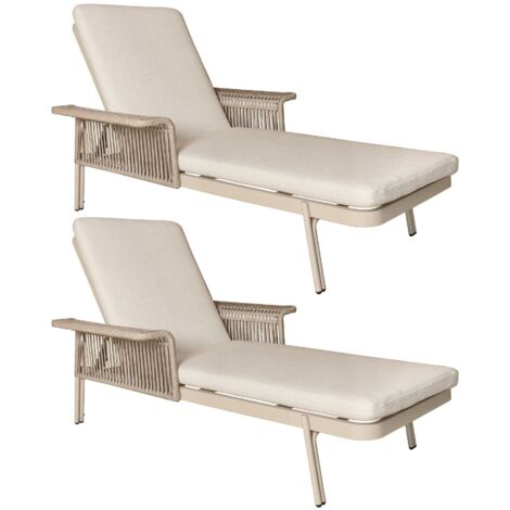 Lot de 2 chaises longues en aluminium, FIGARI