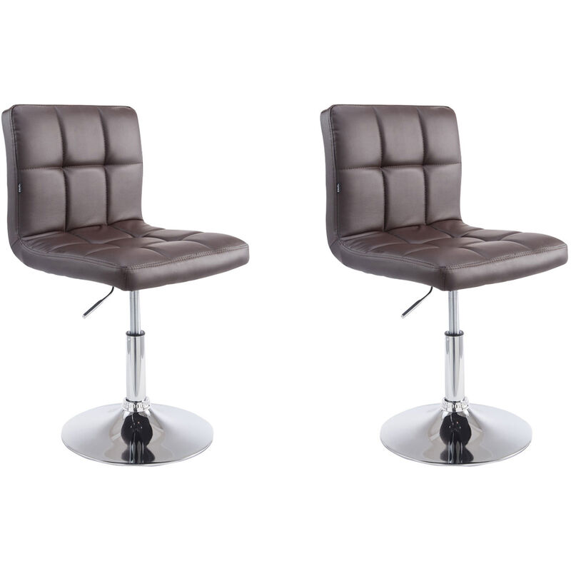 Lot de 2 chaises lounge Palma V2 en similicuir ajustable et pivotant Marron