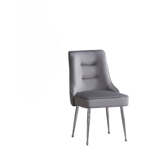 Lot de 2 chaises luxury ZIP en velours pieds chromés - Gris