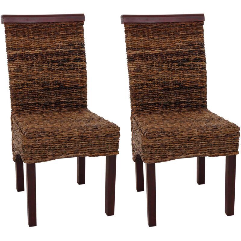 Lot de 2 chaises M45, banane tressée, 47x54x93cn, pieds marrons