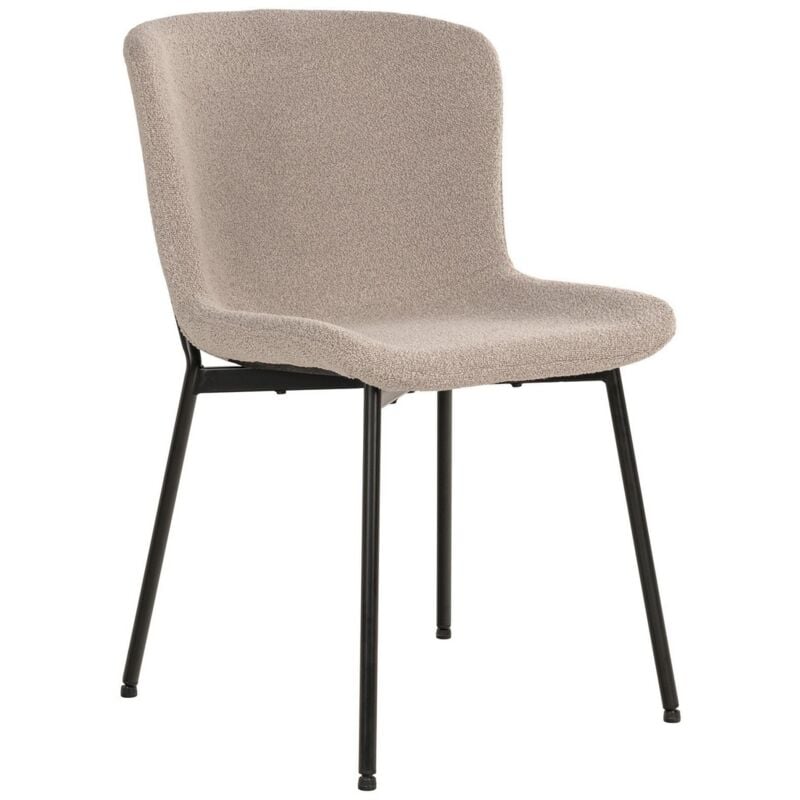 Epikasa - Lot de 2 Chaises Maceda, Tissu, Polyester, Métal, Beige, 59x48x83 cm
