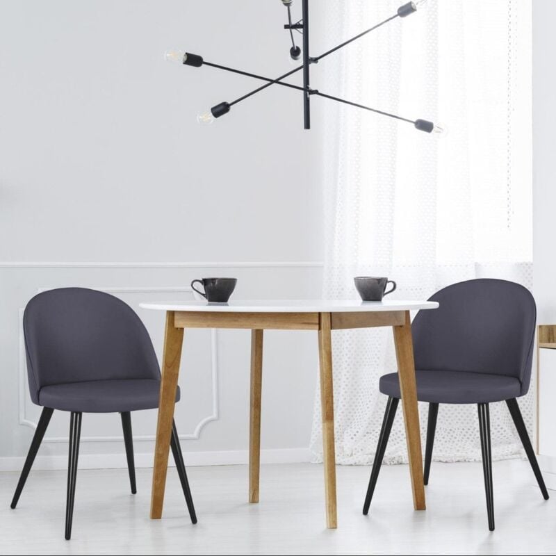 Cotecosy - Lot de 2 chaises Maury Simili p.u. Gris