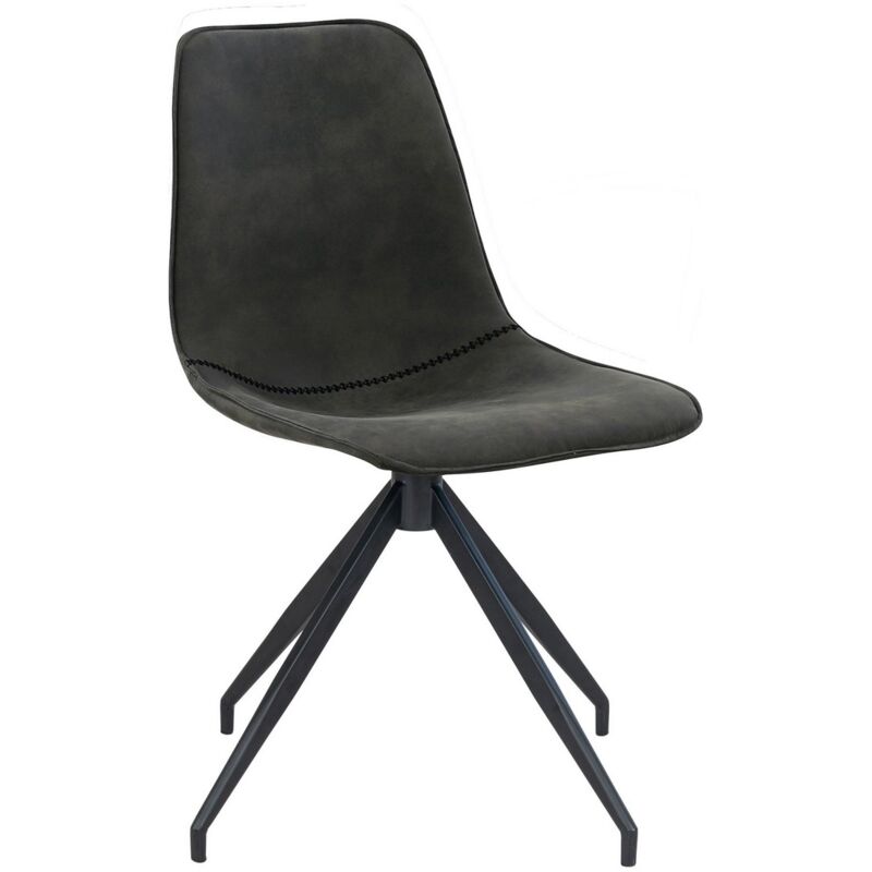 Epikasa - Lot de 2 Chaises Monaco, Microfibre, Métal, Gris, 54x48x86 cm
