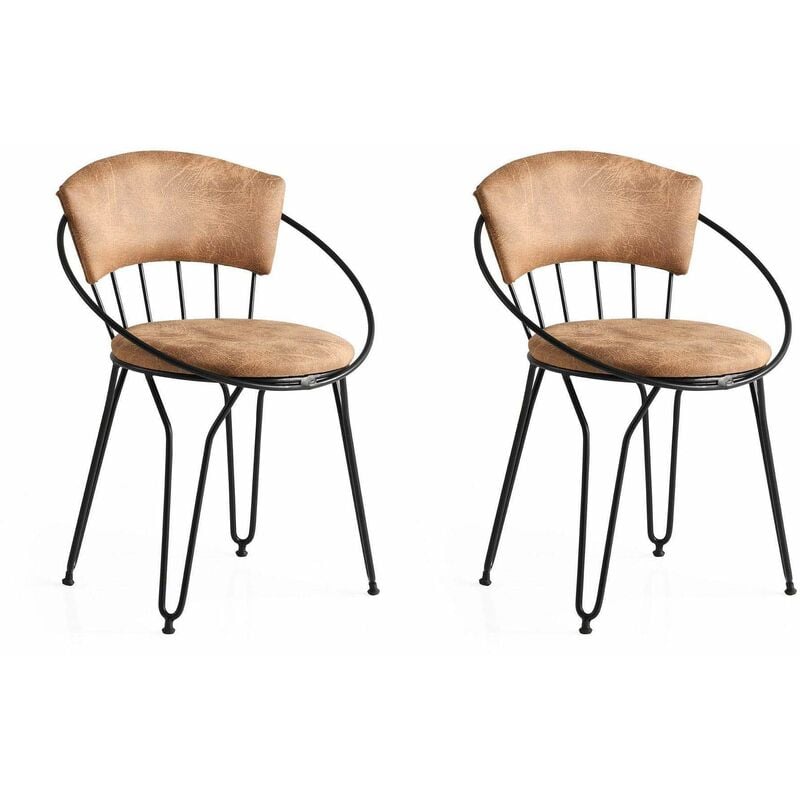 Chaise en métal et velours Istambul (Lot de 2)