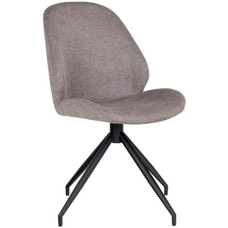 Lot de 2 chaises pivotantes 50x60x88 cm tissu taupe et noir - MONTEA