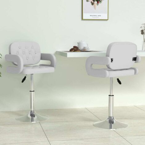 Lot de 2 Chaises pivotantes Chaises de salle Ă manger Chaise de cuisine Blanc Similicuir 85367