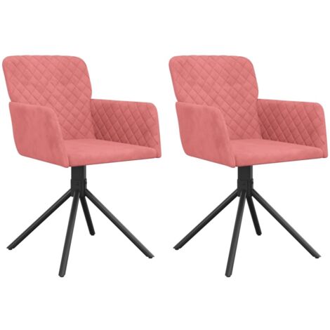 Lot de 2 Chaises pivotantes Chaises de salle à manger Chaise de cuisine Rose Velours 48470