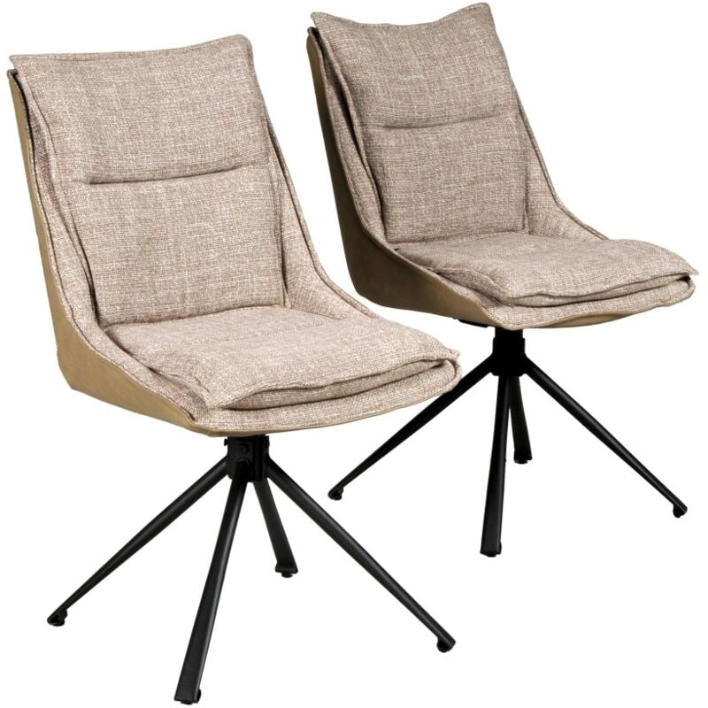 Le Quai Des Affaires - Lot de 2 chaises pivotantes de salle à manger java / Beige/