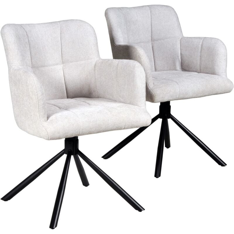 Le Quai Des Affaires - Lot de 2 chaises pivotantes de salle à manger mila/ Gris clair/
