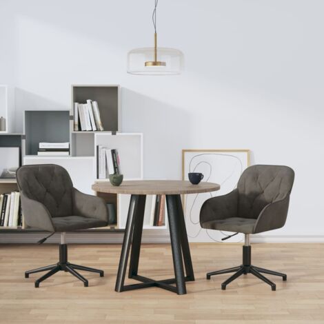 Lot de 2 Chaises pivotantes scandinave  Chaises de salle à manger Gris foncé Velours 87150