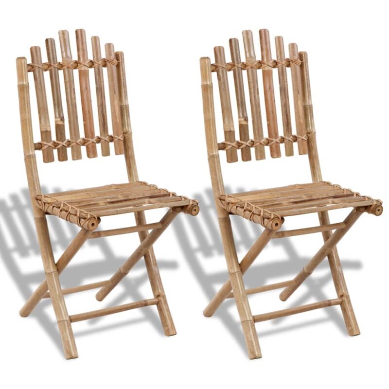 Maison Chic - Lot de 2 Chaises pliables de jardin, Chaises d'extérieur, Fauteuils de jardin bambou togp71139 design in