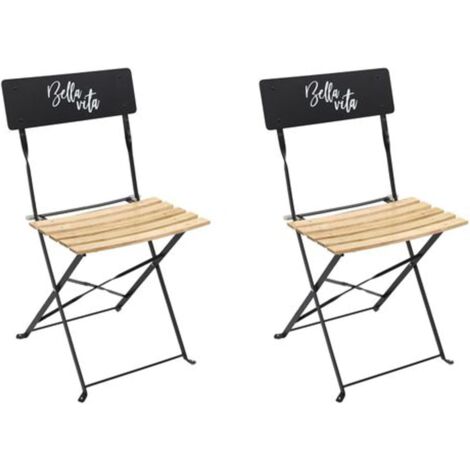 Lot de 2 Chaises Pliante Bella Vita Noir