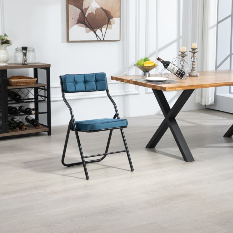 Tanant - Lot de 2 chaises pliantes - Chaises de salle à manger rembourrées et pliables, chaises pliantes portables et assemblées pour invités,