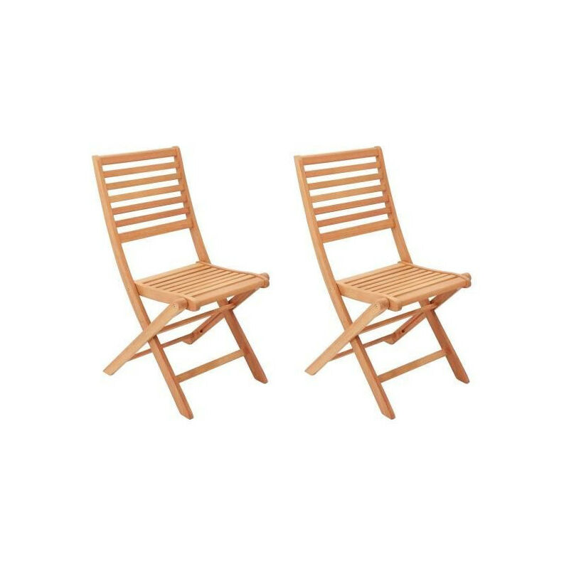 Sans Marque - Lot de 2 chaises pliantes de jardin en eucalyptus fsc - 57,5x46,5x90cm