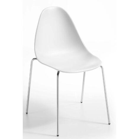 Lot de 2 chaises pour cuisine et salle à manger SUMITA blanc