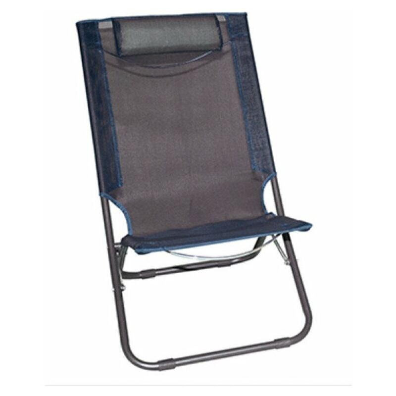 Chaise relax textilene coloris bleu foncé