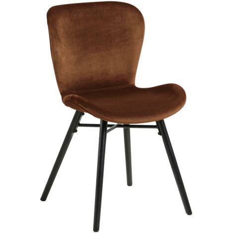 Lot de 2 chaises repas 47x53x82,5 cm velours terracotta - NANTIS