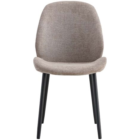 Lot de 2 chaises repas 47x59,5x91 cm en tissu taupe - MONTEA