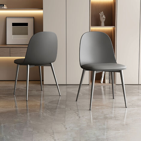 Lot de 2 chaises repas 51x44x81 cm gris foncé - JASMI