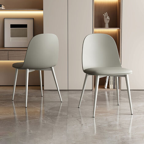 Lot de 2 chaises repas 51x44x81 cm gris-vert - JASMI