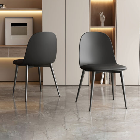 Lot de 2 chaises repas 51x44x81 cm noir - JASMI